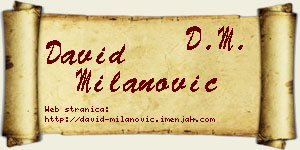 David Milanović vizit kartica